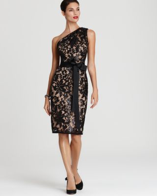 Tadashi Shoji One Shoulder Dress - Sequined Lace | Bloomingdale's