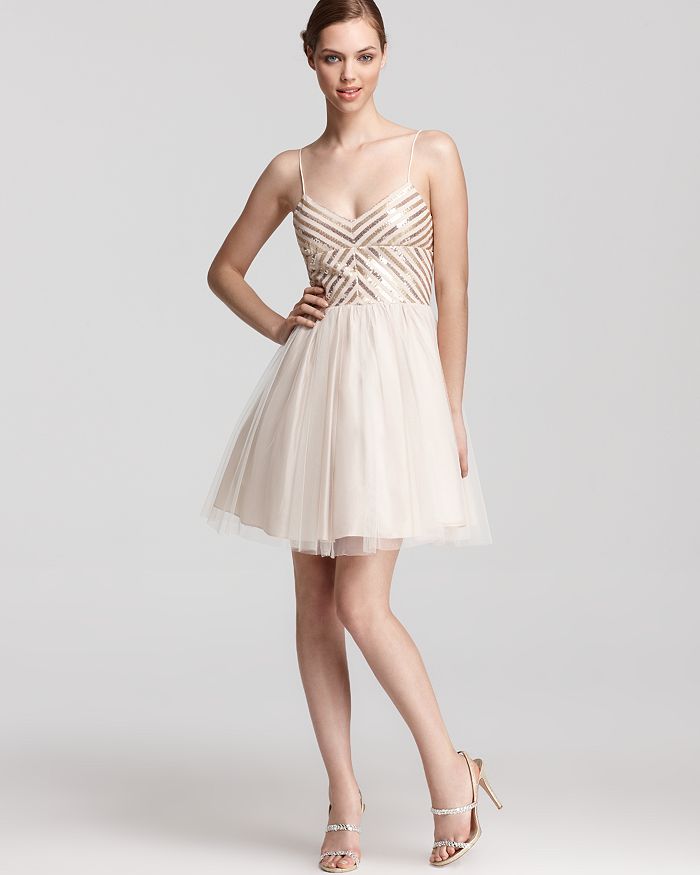 Bloomingdales aqua sequin dress shop