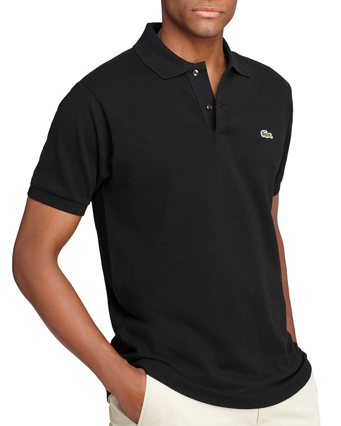 Lacoste Pique Classic Fit Polo Shirt In Black