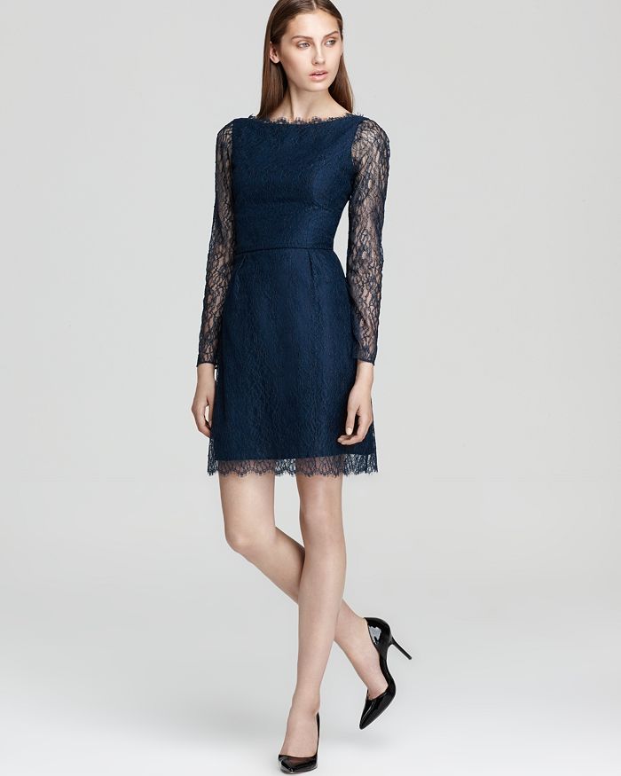 Shoshanna Lace Dress Minka Long Sleeve Bloomingdale s
