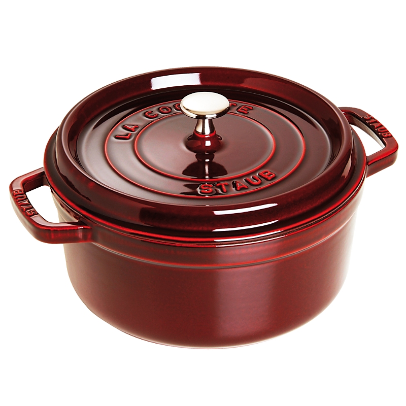 Staub 4-quart Round Enameled Cast Iron Cocotte In Red