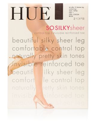 hue so silky sheer control top tights