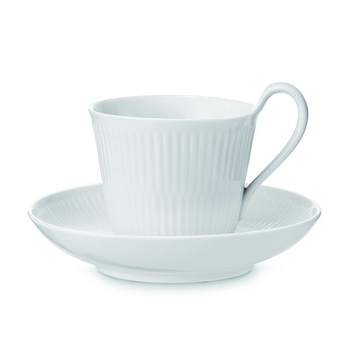 Royal Copenhagen White Fluted Plain Cup & Saucer