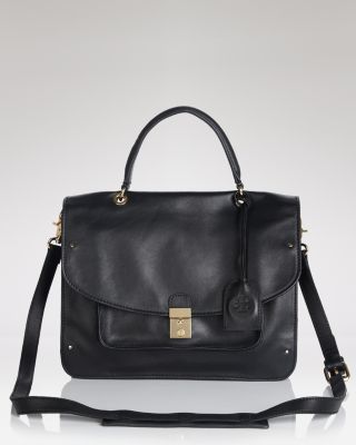 tory burch satchel priscilla top handle black