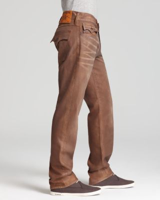 True Religion - Ricky Coated Straight Fit in Brown