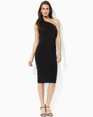 ralph lauren black one shoulder dress