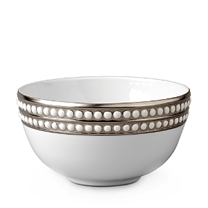 Shop L'objet Perlee Platinum Soup Bowl In Platinum And White