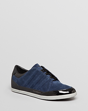 Y-3 Adidas Honja Low Top Suede Sneakers In Navy/black