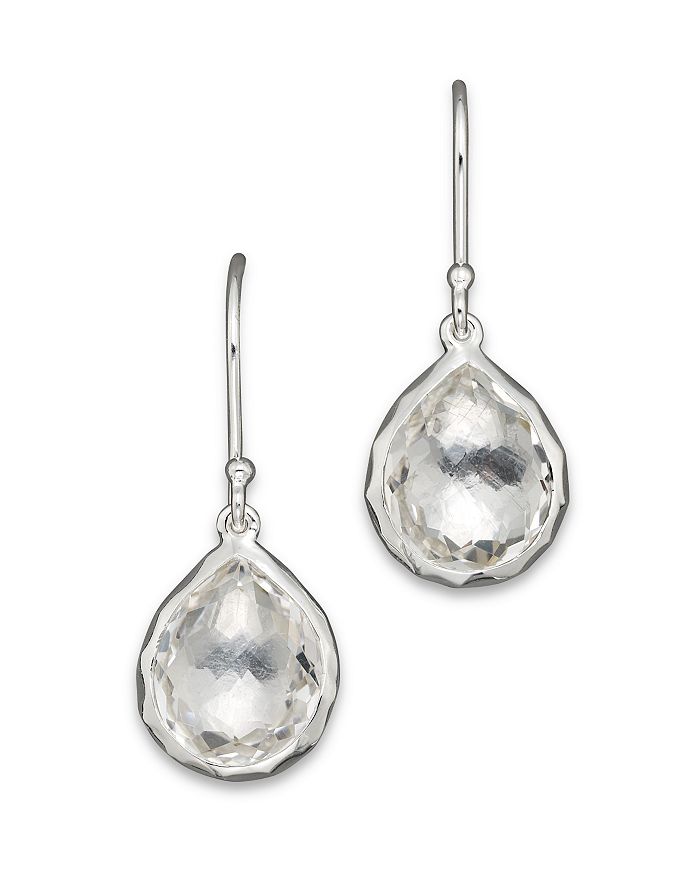 Shop Ippolita Sterling Silver Rock Candy Teeny Teardrop Earrings In Clear Quartz In Silver/clear Quartz