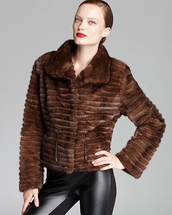 Maximilian Furs Maximilian Mink Corduroy Drawcord Coat | Bloomingdale's