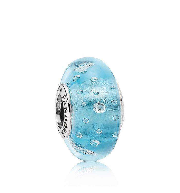 Pandora Charm Murano Glass Sterling Silver Cubic Zirconia