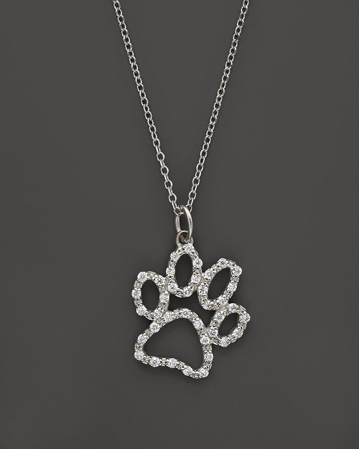 Diamond paw print necklace outlet