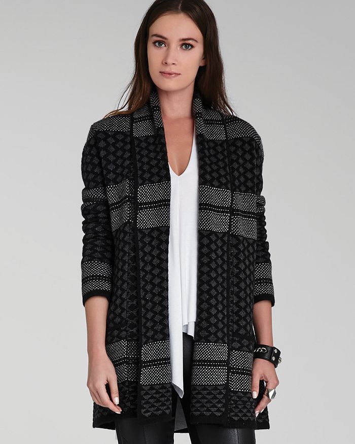 BCBGMAXAZRIA Sweater Coat - Shadia Textured Jacquard | Bloomingdale's