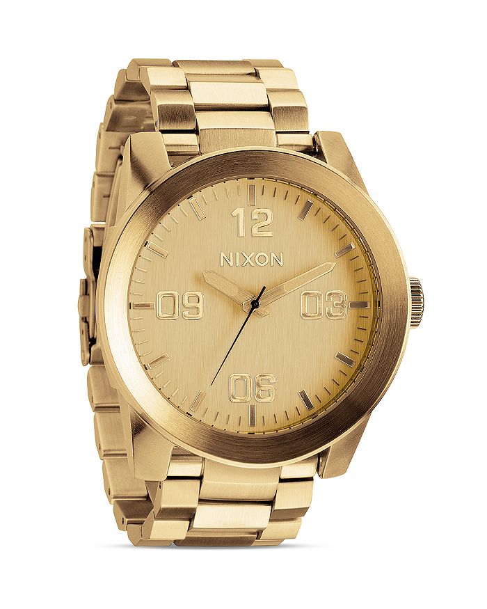 Shop Nixon The Corporal Ss Watch, 48mm In Gold