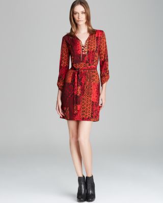 michael kors red leopard dress