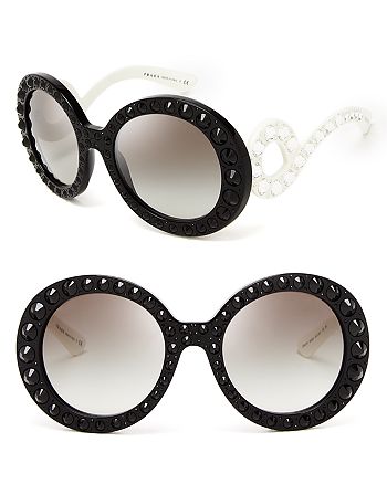 Prada - Women's Round Absolute Baroque Crystal Sunglasses