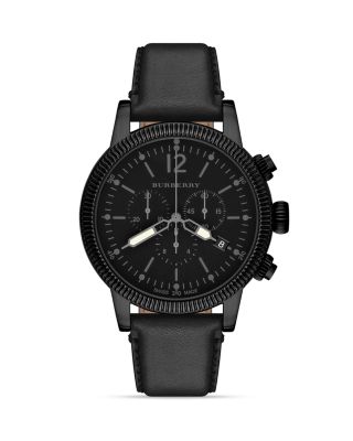 Burberry - Matte Black Dial Watch, 42mm