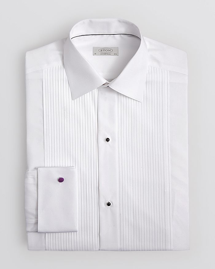 Shop Eton Contemporary Fit Pleated Bib Tuxedo Shirt In White