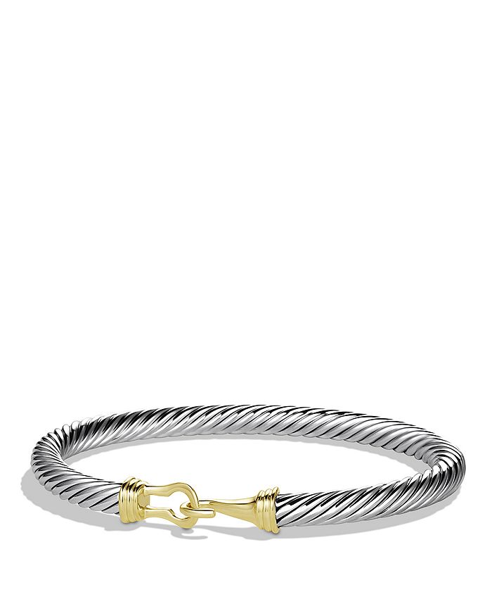 David Yurman Cable Buckle Bracelet With Gold In Gold/silver