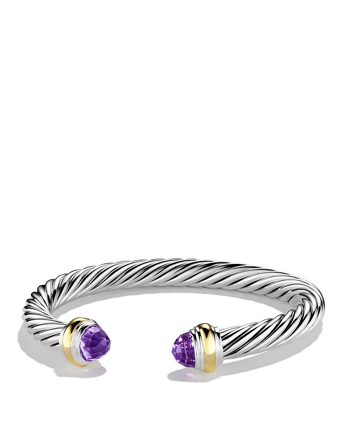 DAVID YURMAN CABLE CLASSICS BRACELET WITH AMETHYST AND 14K YELLOW GOLD,B04425 S4AAMM