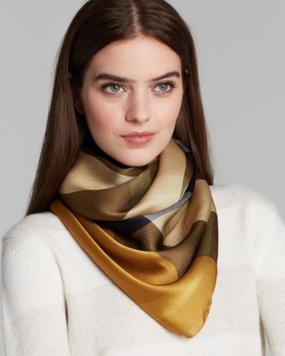 burberry mega check satin silk scarf