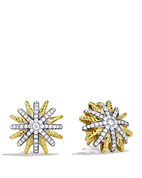 David Yurman - Starburst Extra Small Earrings with Diamonds in Gold