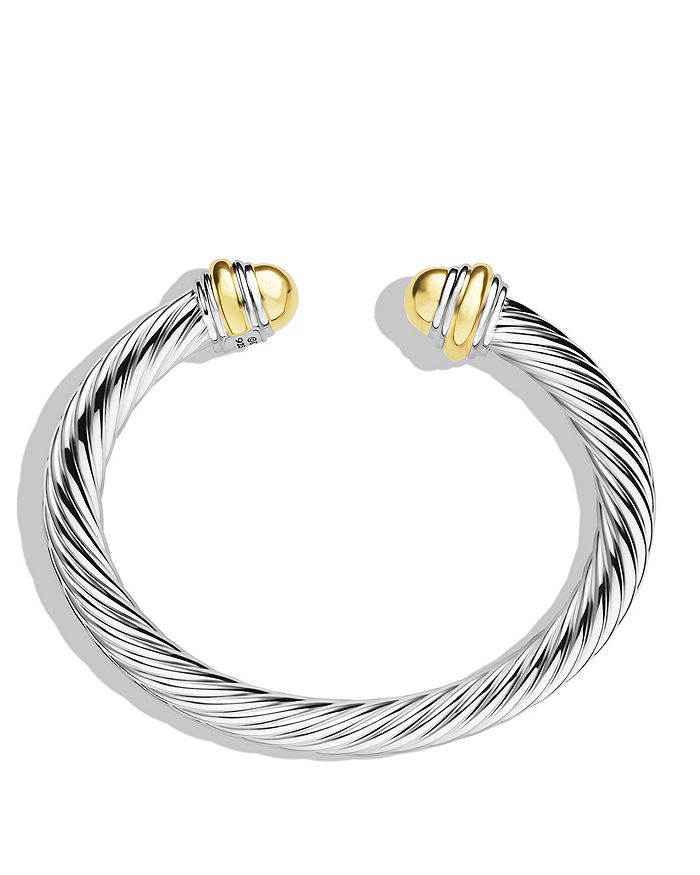 Shop David Yurman Cable Classic Bracelet With 14k Yellow Gold In Gold/silver