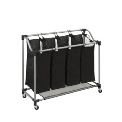 Honey Can Do - Honey Can Do Steel Rolling Elite 4-Section Laundry Sorter