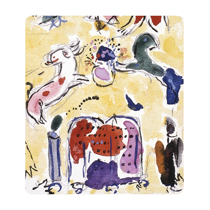Bernardaud Marc Chagall Levy Tribe Rectangular Tray In Multi