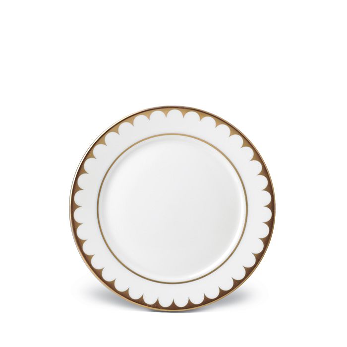 Shop L'objet Aegean Filet Bread & Butter Plate In White/24k Gold