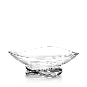 Shop Nambe Braid Collection Centerpiece Bowl In Chrome Plate And Glass