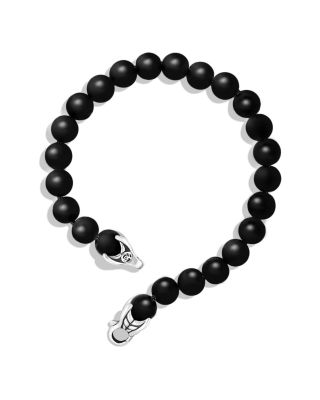 Men&#39;s Spiritual Beads Bracelet with Black Onyx, 8mm