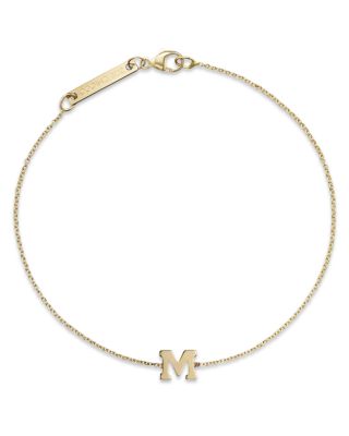 Zoe Chicco 14K Yellow Gold Initial Bracelet