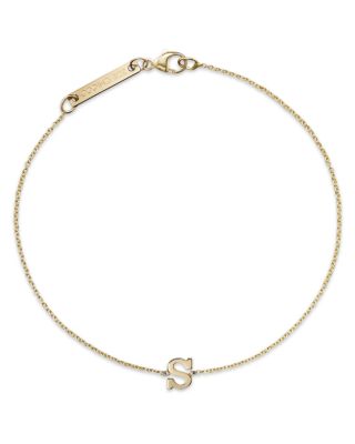 Zoe Chicco 14K Yellow Gold Initial Bracelet