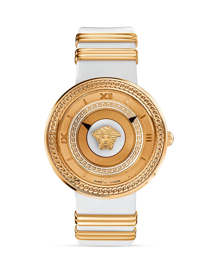 VERSACE V-METAL ROSE GOLD & WHITE DIAL WATCH, 40MM,VLC040014