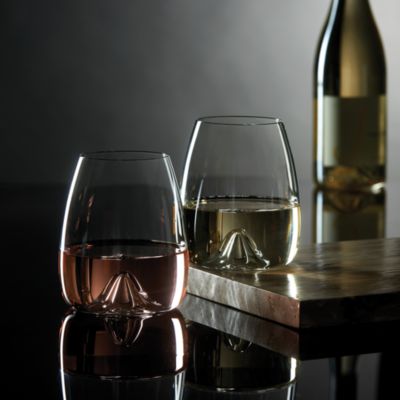 Elegance Stemless Wine Glass, Pair