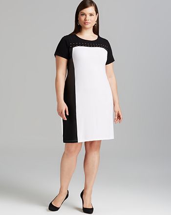 Calvin Klein Plus Color Block Stud Dress | Bloomingdale's