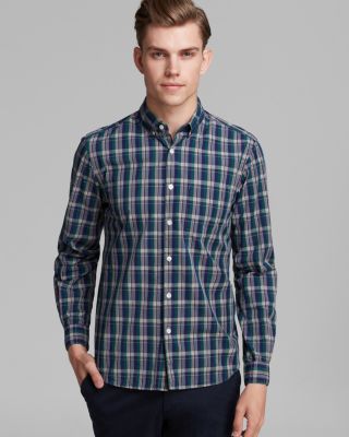 Steven Alan Single Needle Plaid Button-Down Shirt - Slim Fit