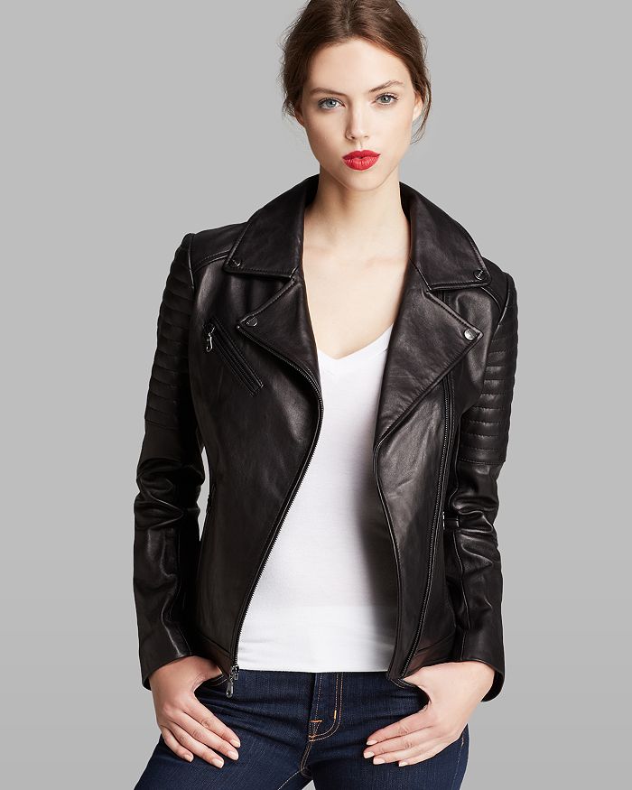 DKNY Jacket Jenna Leather Moto Bloomingdale s