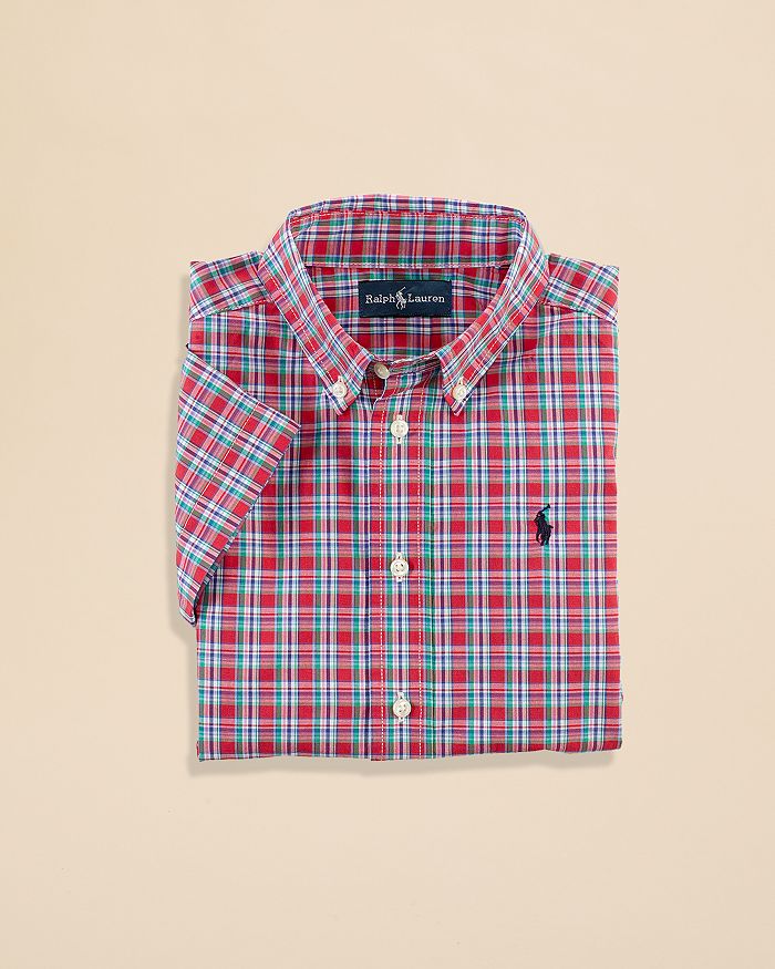 Ralph Lauren Boys' Poplin Plaid Shirt - Sizes 2-7 | Bloomingdale's