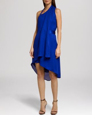 HALSTON HERITAGE - Dress - Asymmetric Wrap Belted