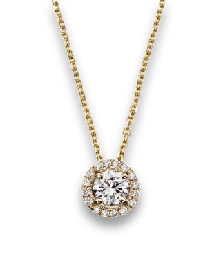 14k gold diamond halo necklace