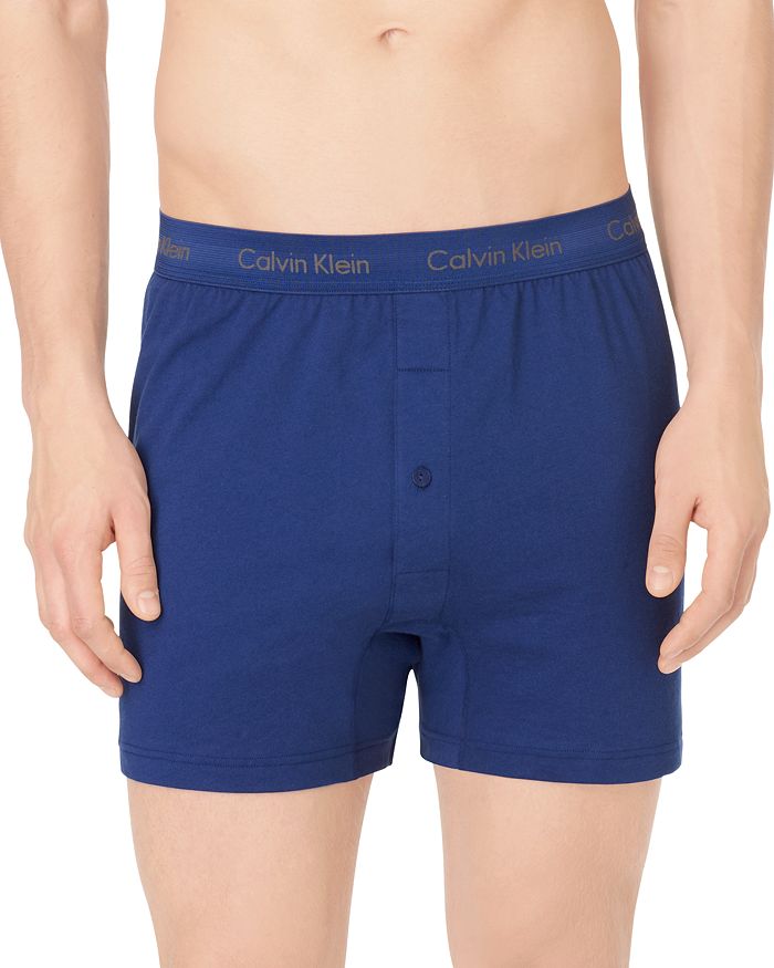 Calvin Klein Men's Classic Knit Boxers 3pack Nu3040 In Blue Depths