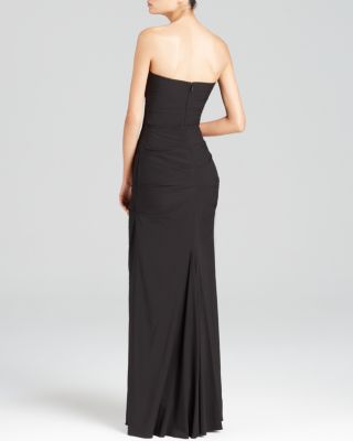 Nicole Miller New York Nicole Miller Ruched Strapless Gown