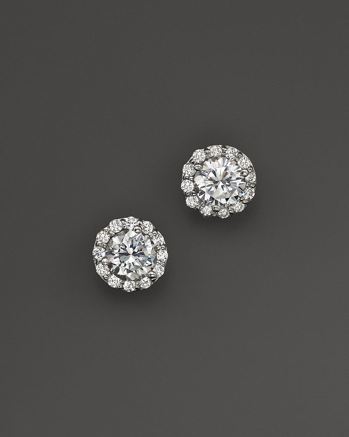 Bloomingdale's Certified Diamond Halo Stud Earrings in 14K White Gold ...