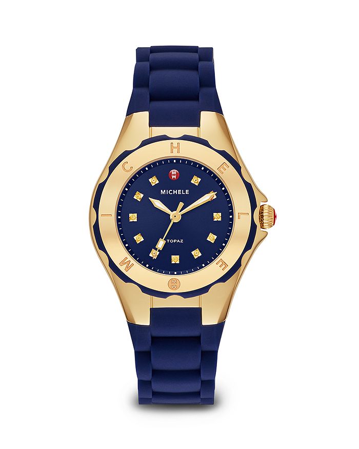 Michele tahitian jelly sales bean watch navy