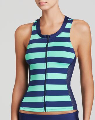 Splendid Marcel Stripe Tankini Rash Guard Top | Bloomingdale's