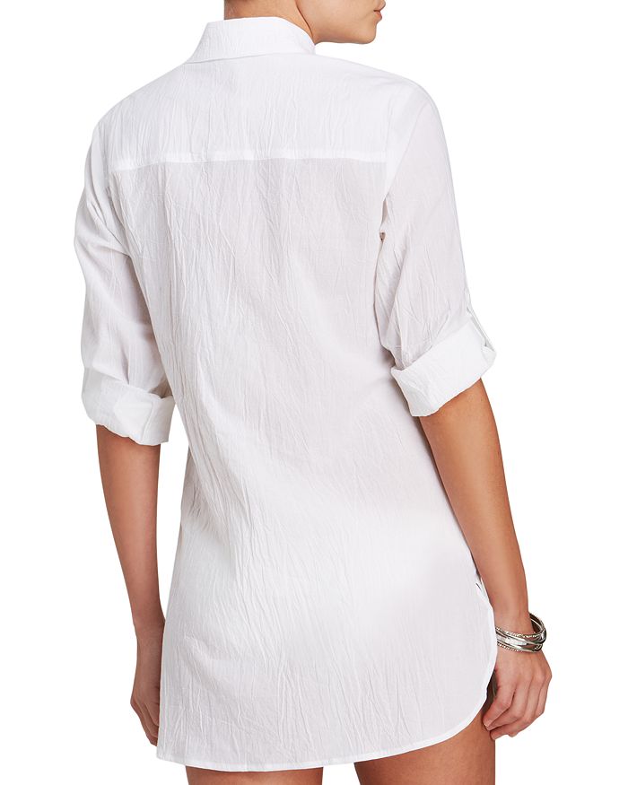 Shop Tommy Bahama Crinkle Boyfriend Shirt Swim Cover-up In White