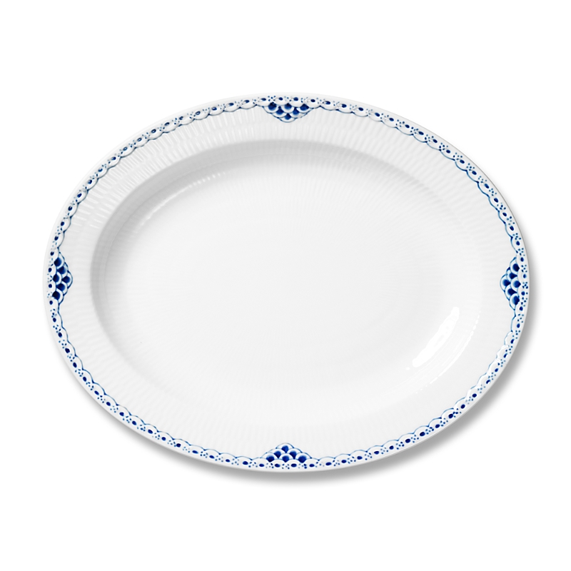 Royal Copenhagen 14.25in Princess Oval Large Platter In Blue/white