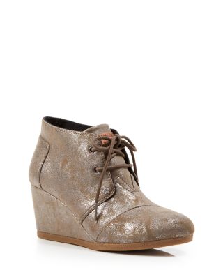 Toms lace up wedge booties sale